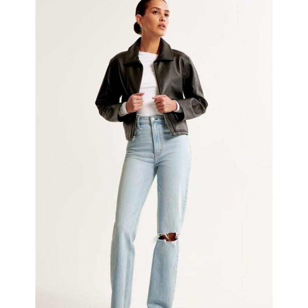 Abercrombie & Fitch Jeans 29 / 8 Womens 90s Straight‎ Ultra High Rise Destroyed